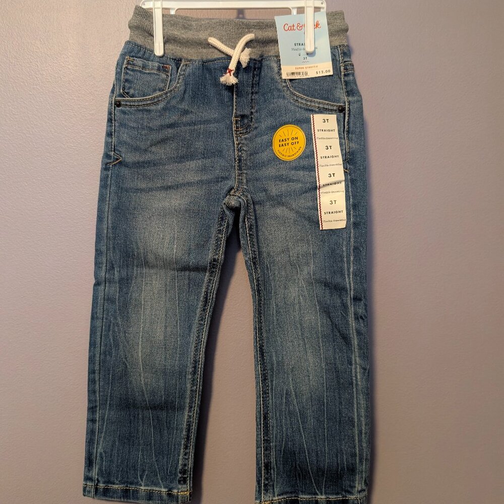 NWT Cat & Jack pull on jeans - 4T, blue